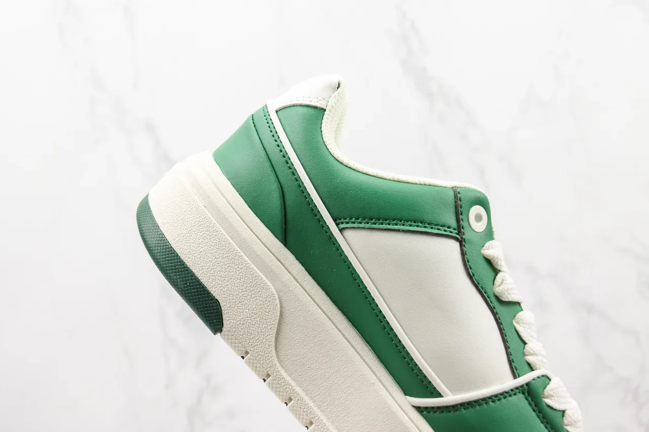 Green and White NY Logo Platform Sneaker 5