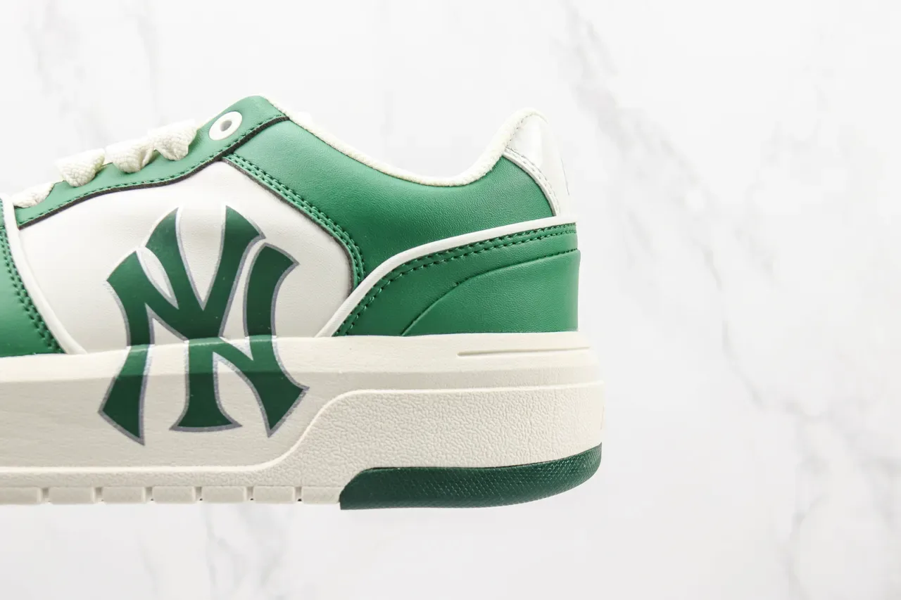 Green and White NY Logo Platform Sneaker 7
