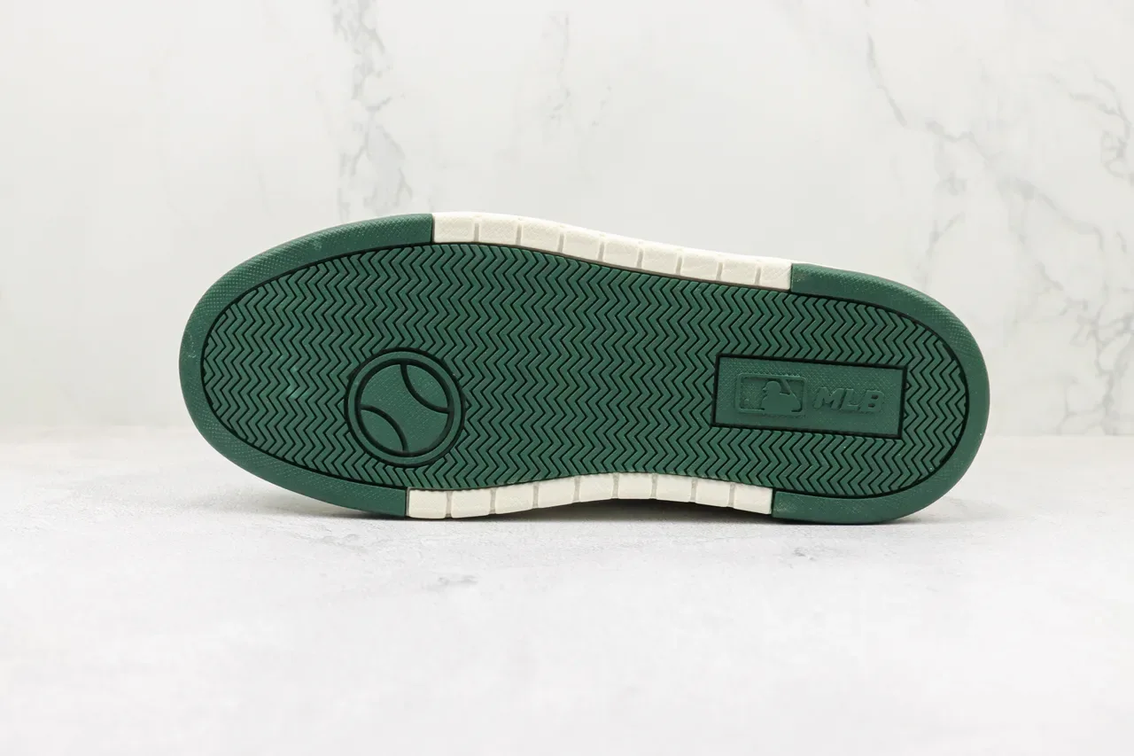 Green and White NY Logo Platform Sneaker 8