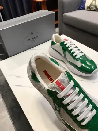 Green and White Patent Leather Lifestyle Sneakers 2