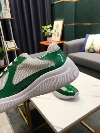 Green and White Patent Leather Lifestyle Sneakers 4