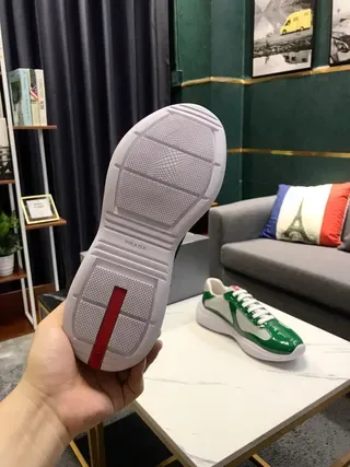 Green and White Patent Leather Lifestyle Sneakers 5