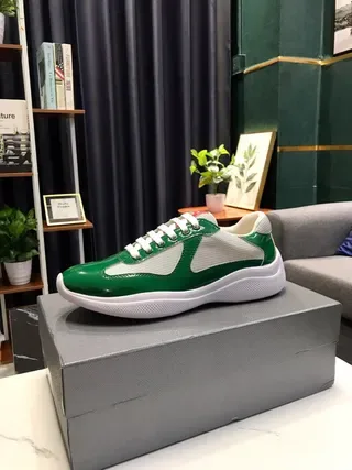 Green and White Patent Leather Lifestyle Sneakers 7