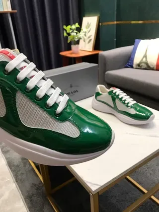 Green and White Patent Leather Lifestyle Sneakers 8
