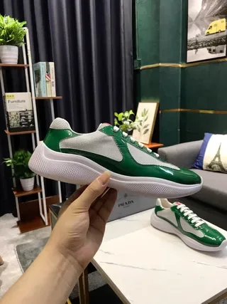 Green and White Patent Leather Lifestyle Sneakers 9