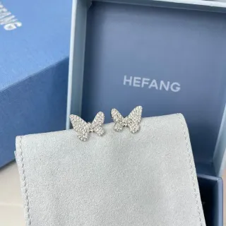 HEFANG Butterfly Pavé Crystal Stud Earrings