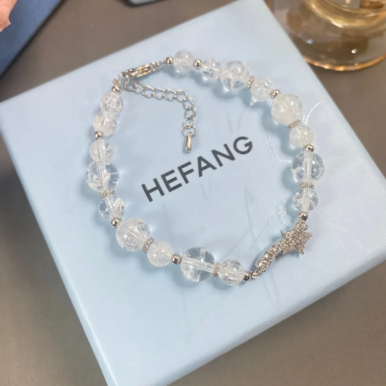 HEFANG Clear Beaded Star Charm Bracelet 5