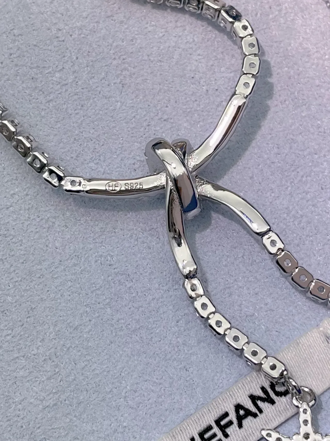 HEFANG Pavé Crystal Chain Dual Star Pendant Necklace 5