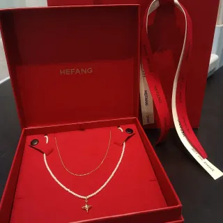 HEFANG قلادة اللؤلؤ والنجم بدرجة الذهب