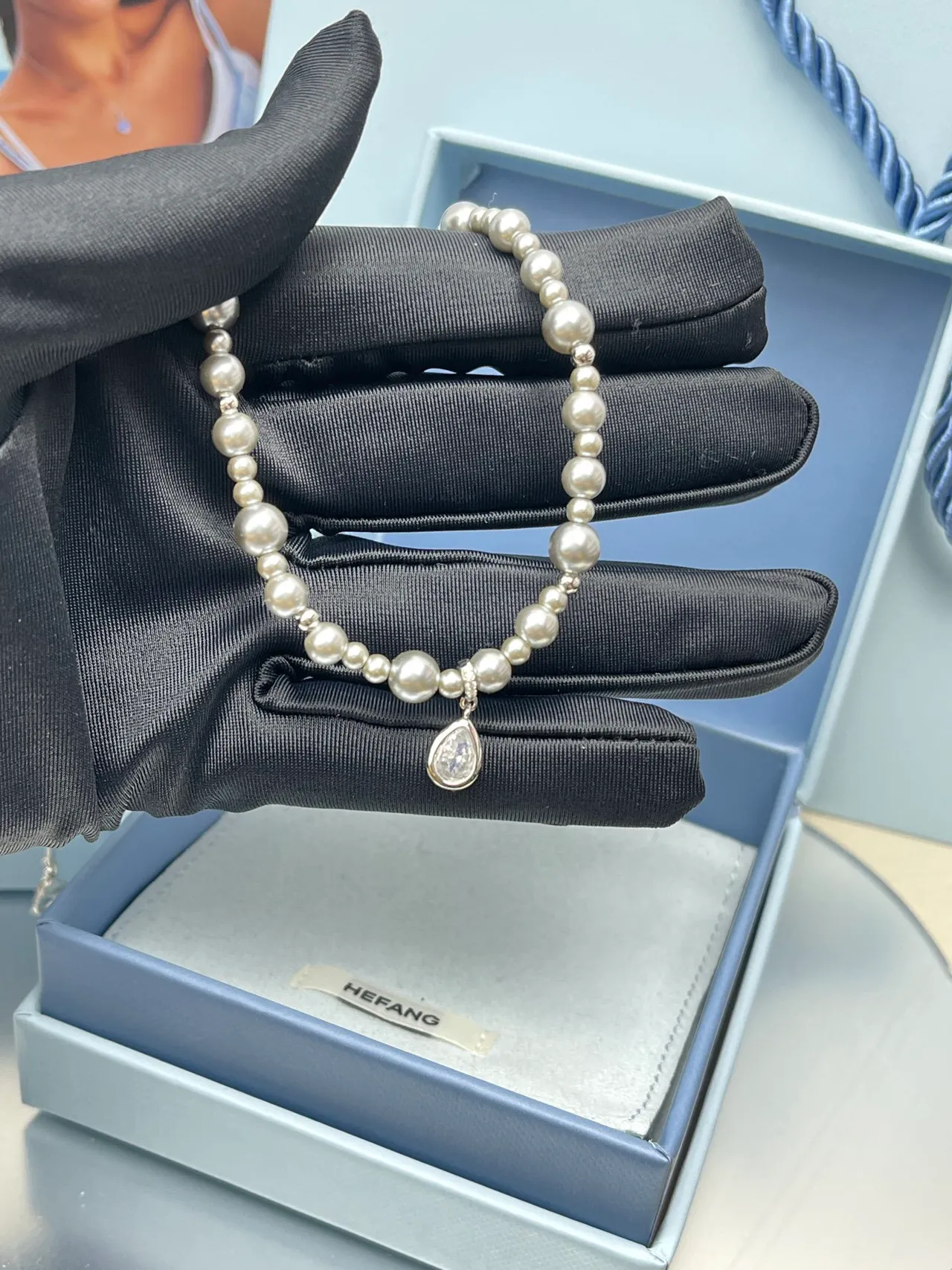 HEFANG Silver Beaded Choker Graduated Sphere Beads Necklace 5