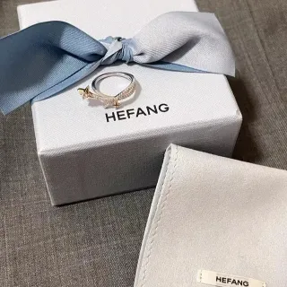 HEFANG Star Motif Pavé Two-Tone Ring