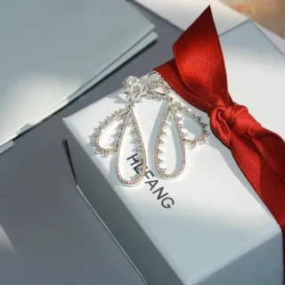 HEFANG Teardrop Pavé Crystal Spike Earrings