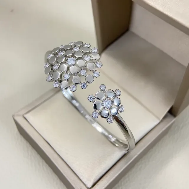 Honeycomb Pavé Open-Cuff Multi-Stone Cluster Rings 3