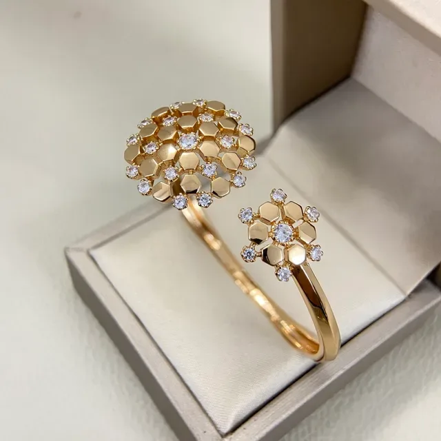 Honeycomb Pavé Open-Cuff Multi-Stone Cluster Rings 5
