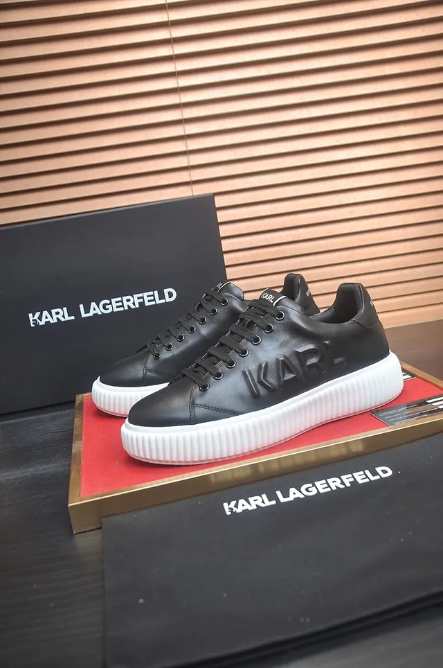 Karl Lagerfeld Skull Charm Black and White Chunky Sneakers 4