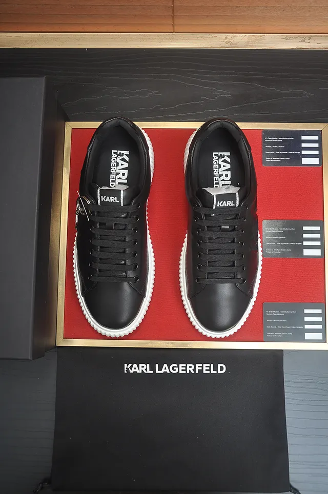 Karl Lagerfeld Skull Charm Black and White Chunky Sneakers 5