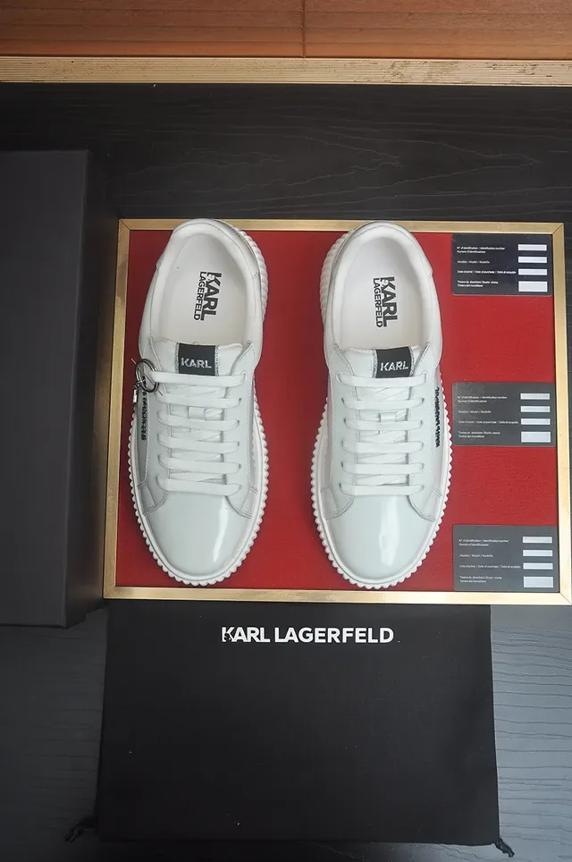 Karl Lagerfeld White Leather Ridged Platform Lifestyle Sneakers 2