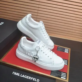 Karl Lagerfeld حذاء رياضي أبيض منصة أسلوب حياة