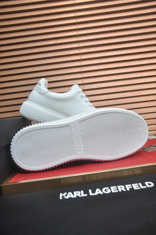 Karl Lagerfeld Baskets Lifestyle Plateforme Blanches Côtelées 3
