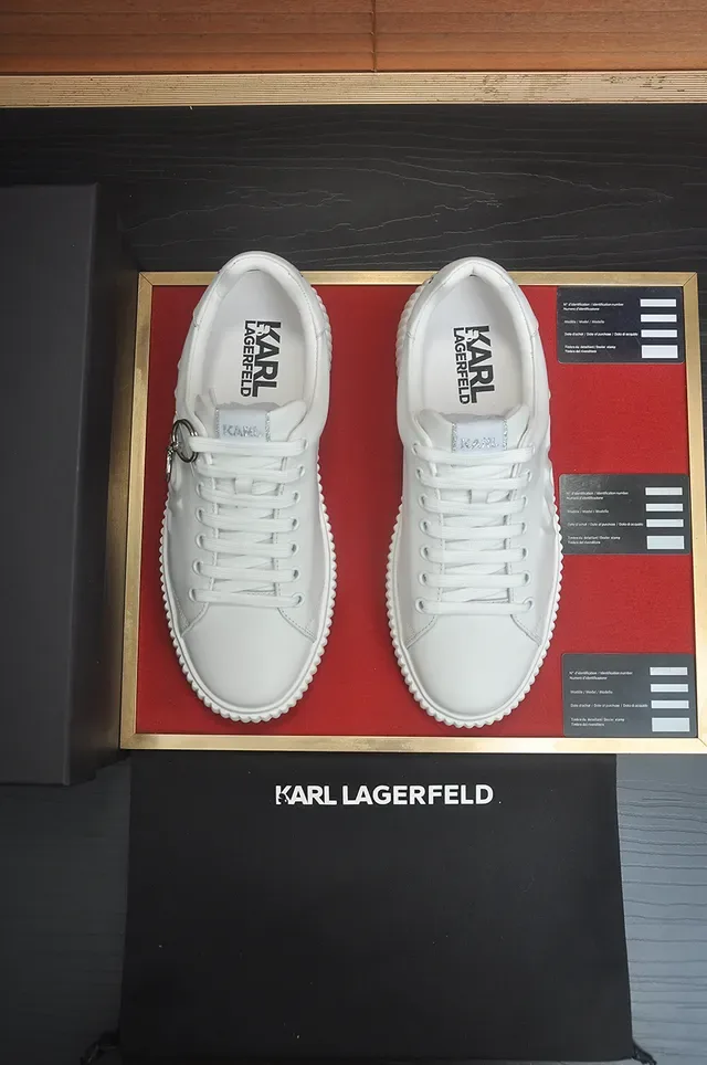 Karl Lagerfeld Baskets Lifestyle Plateforme Blanches Côtelées 5