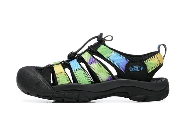 KEEN Black Multi-Strap Lace-Lock Closure Casual Sandals 7