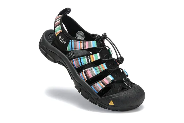 KEEN Black Multi-Strap Lace-Lock Closure Casual Sandals 10