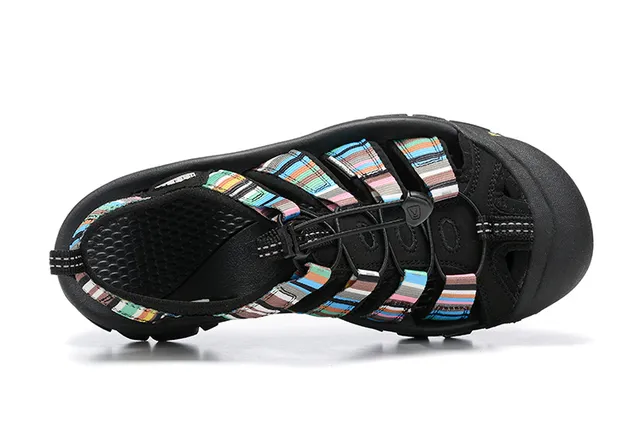 KEEN Black Multi-Strap Lace-Lock Closure Casual Sandals 13