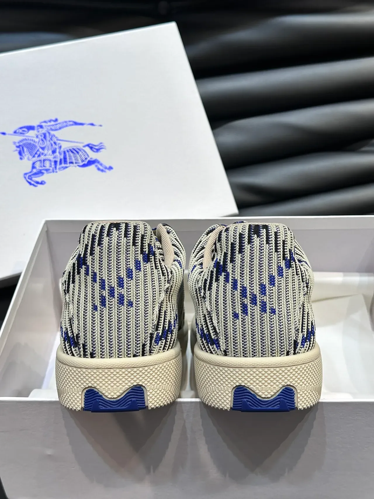 Knit Jacquard Low-Top Lace-Up Sneakers 4