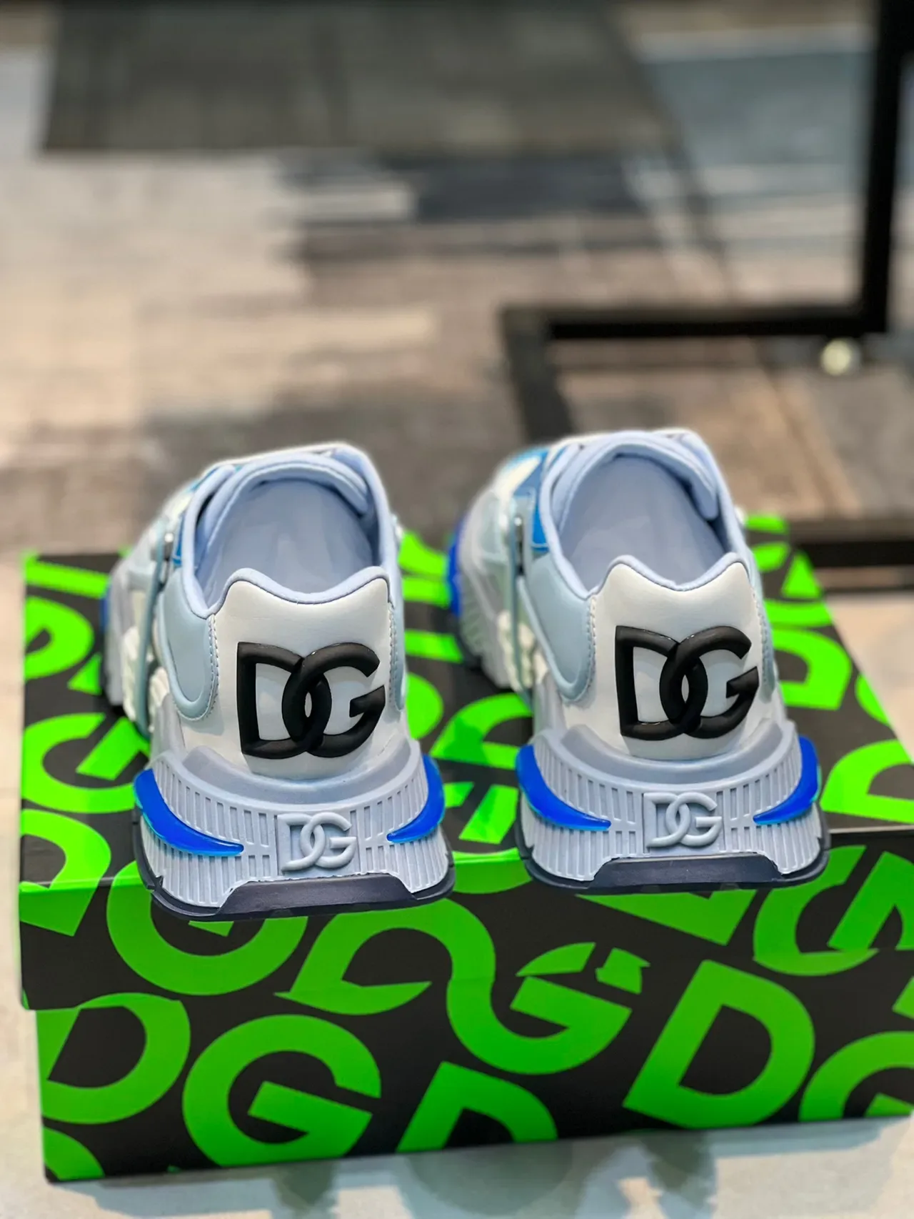 Light Blue and Gray Chunky Sole Lifestyle Sneaker 2