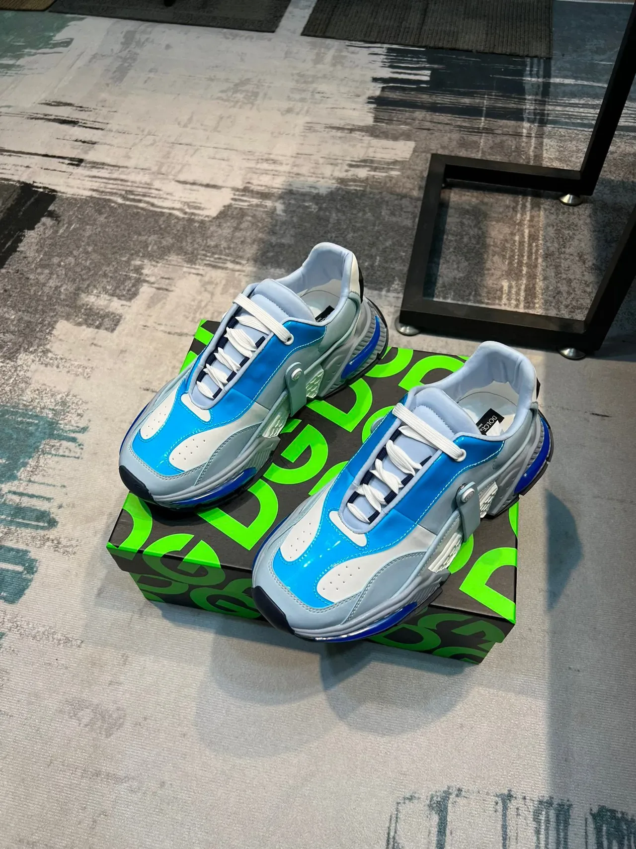 Light Blue and Gray Chunky Sole Lifestyle Sneaker 4