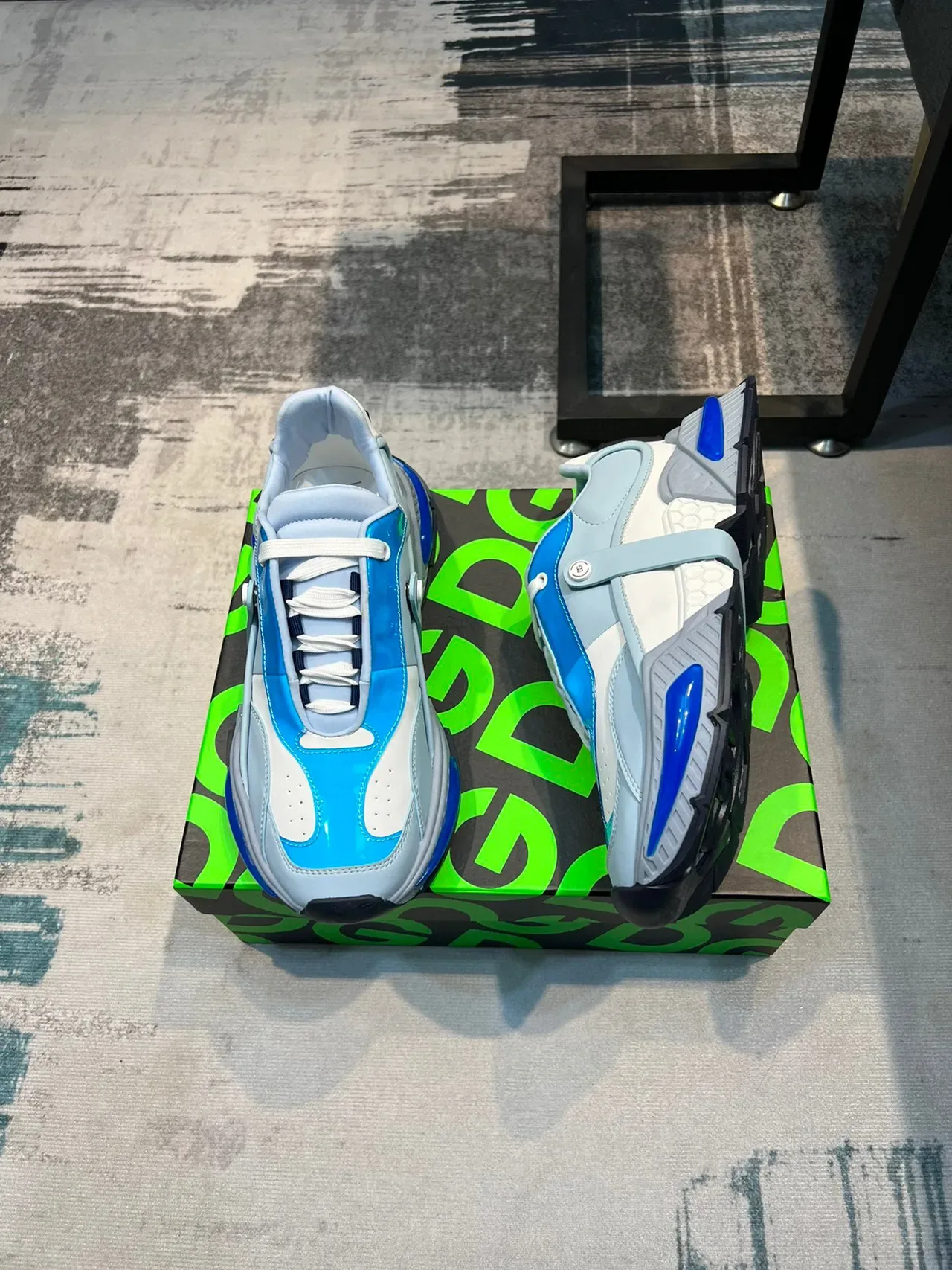 Light Blue and Gray Chunky Sole Lifestyle Sneaker 5
