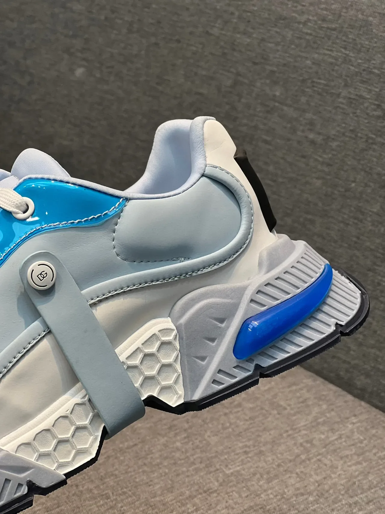 Light Blue and Gray Chunky Sole Lifestyle Sneaker 8