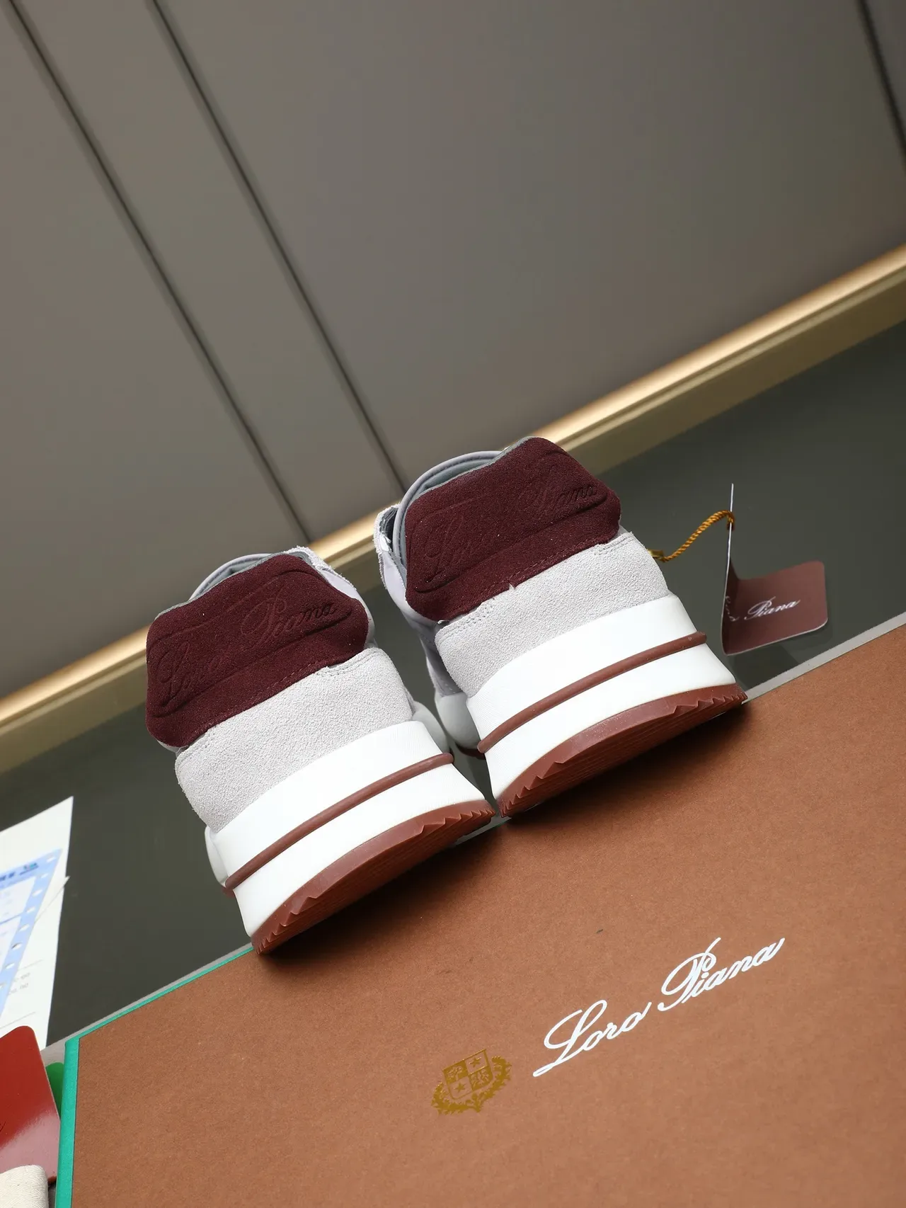 Light Gray and Burgundy Lifestyle Sneaker 3