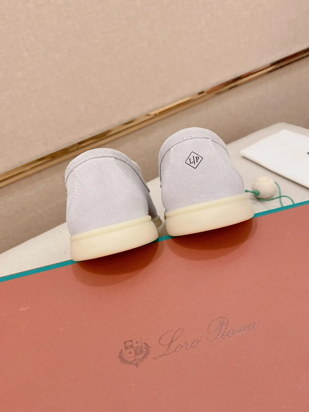 Light Pink Suede Moc-Toe Slip-On Loafers 3