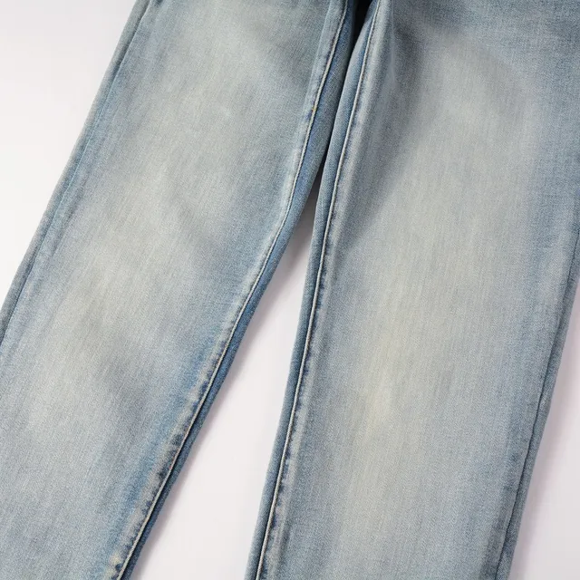 Light-Wash Distressed Slim-Fit Jeans 8