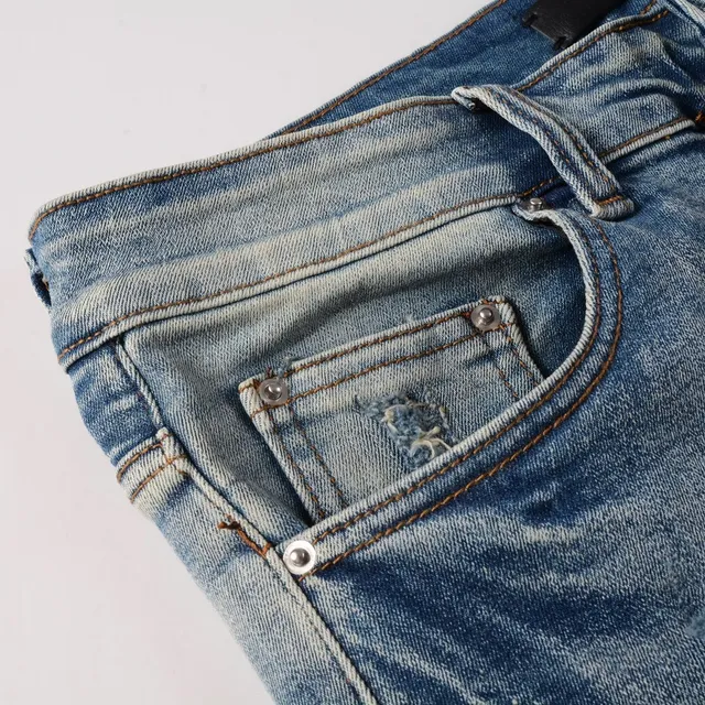 Light-Wash Distressed Slim-Fit Jeans 9