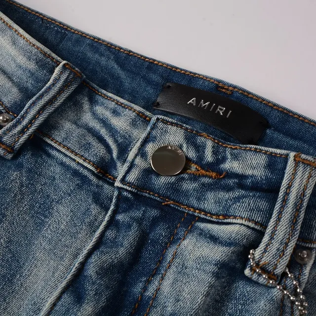 Light-Wash Distressed Slim-Fit Jeans 11