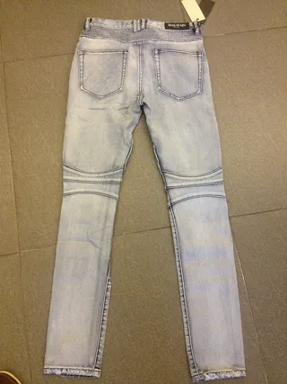 Light-Wash Moto-Panelled Distressed Jeans 5