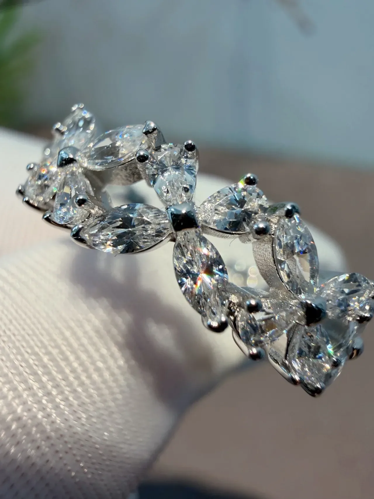 Marquise-Cut Stone Eternity Band Ring 2