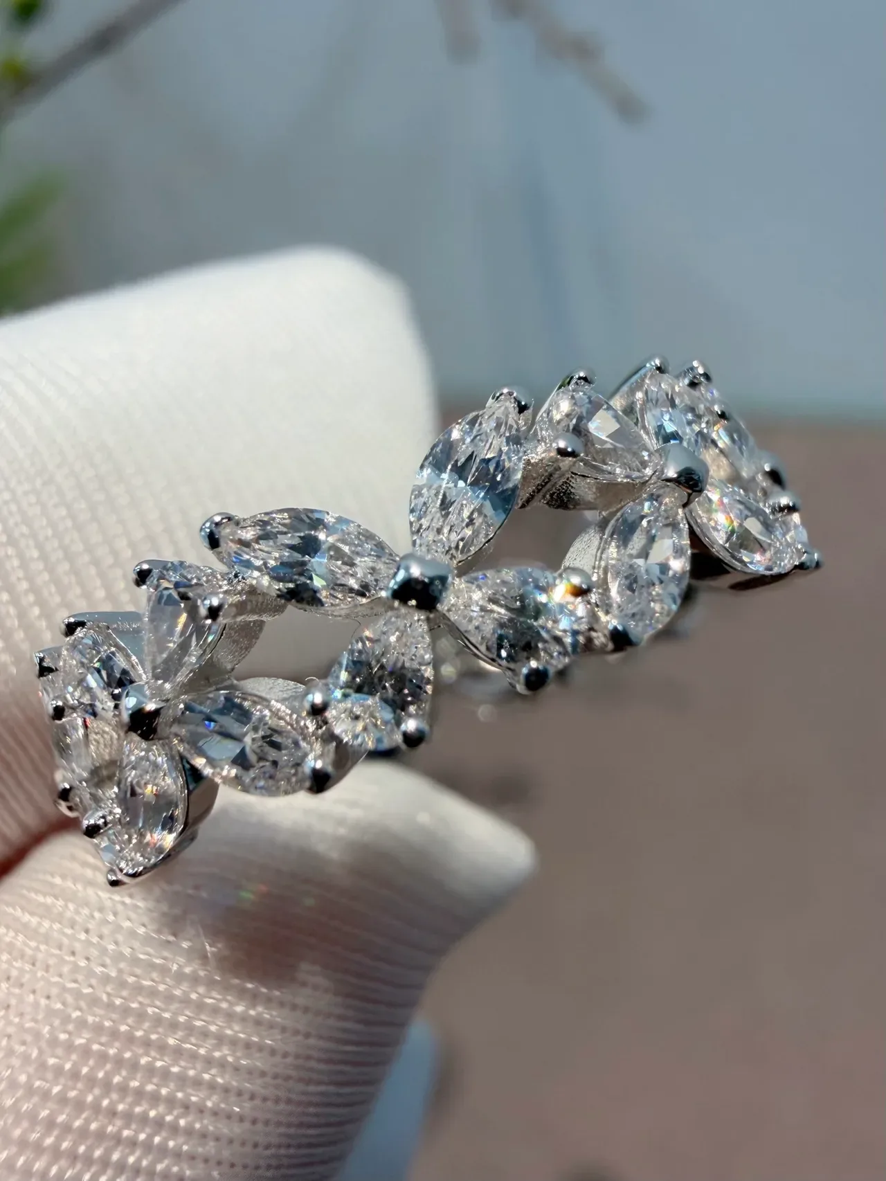 Marquise-Cut Stone Eternity Band Ring 3