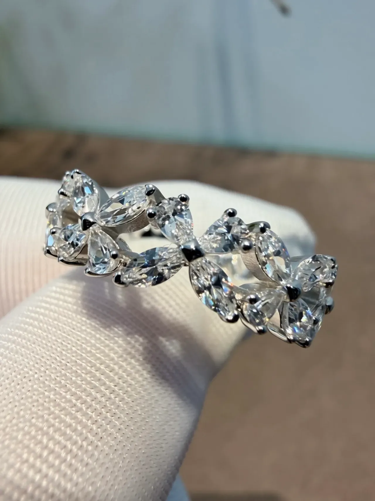 Marquise-Cut Stone Eternity Band Ring 5
