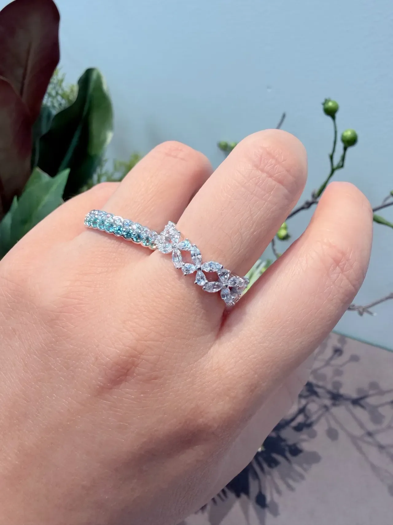 Marquise-Cut Stone Eternity Band Ring 6