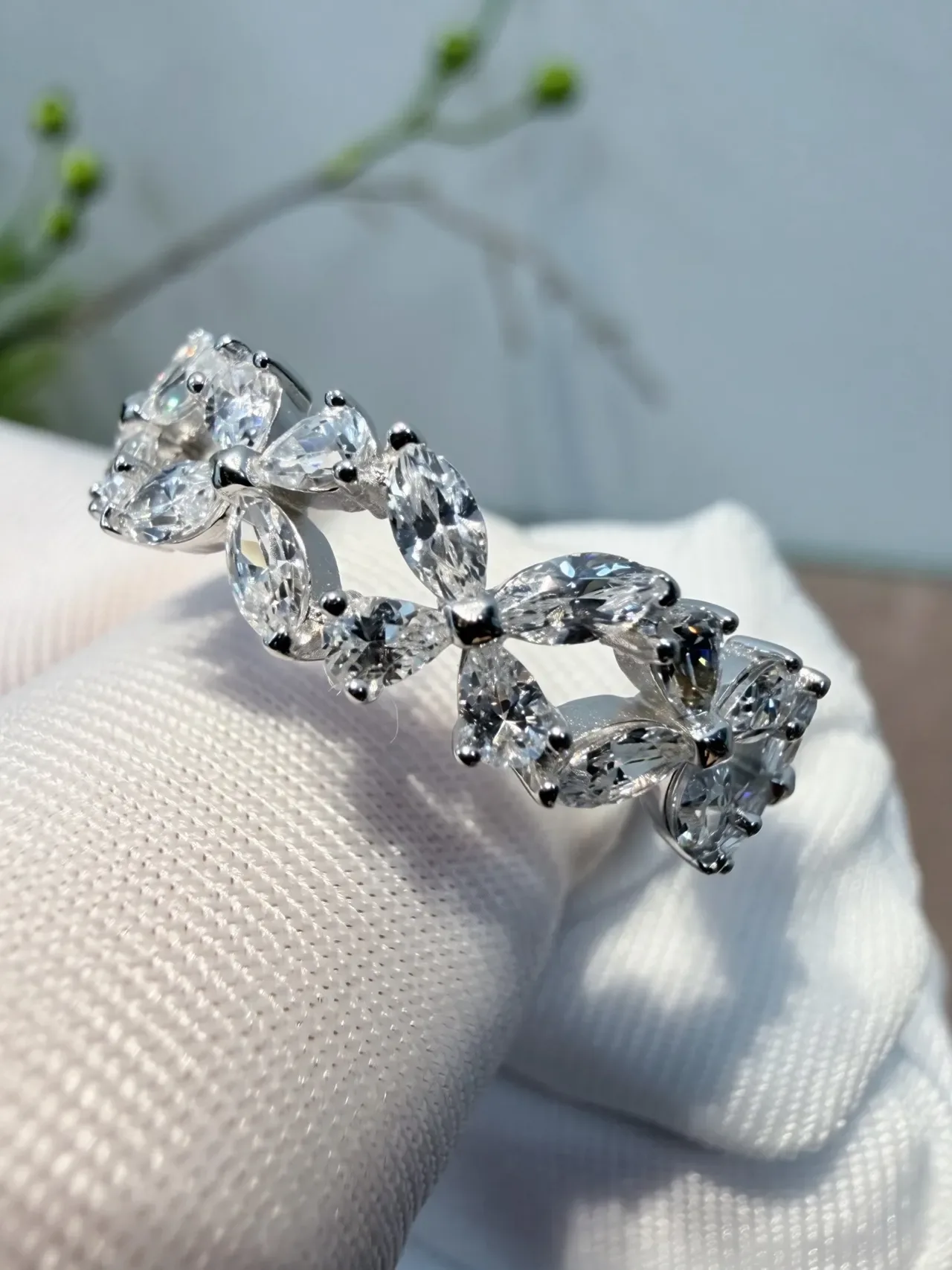 Marquise-Cut Stone Eternity Band Ring 8
