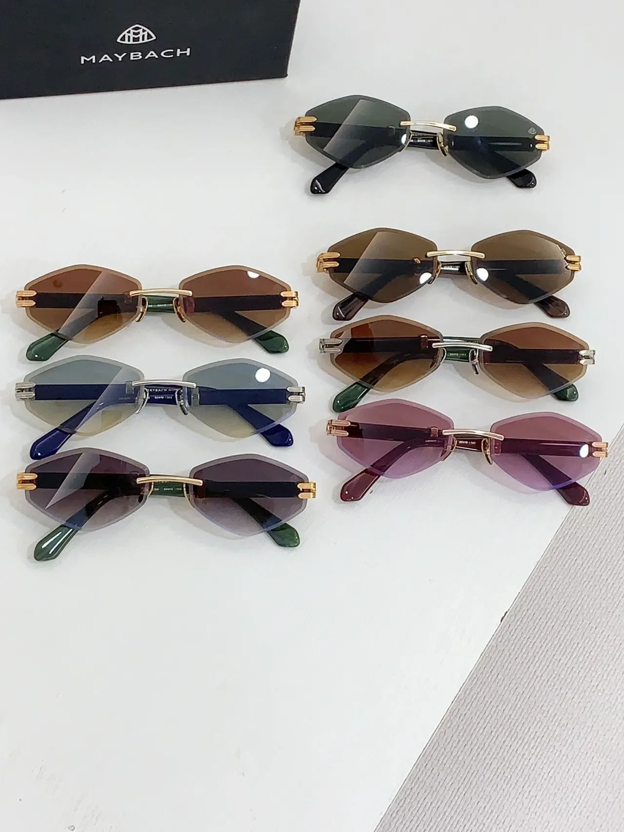 Maybach Rimless Octagonal Gradient Brown Sunglasses 3