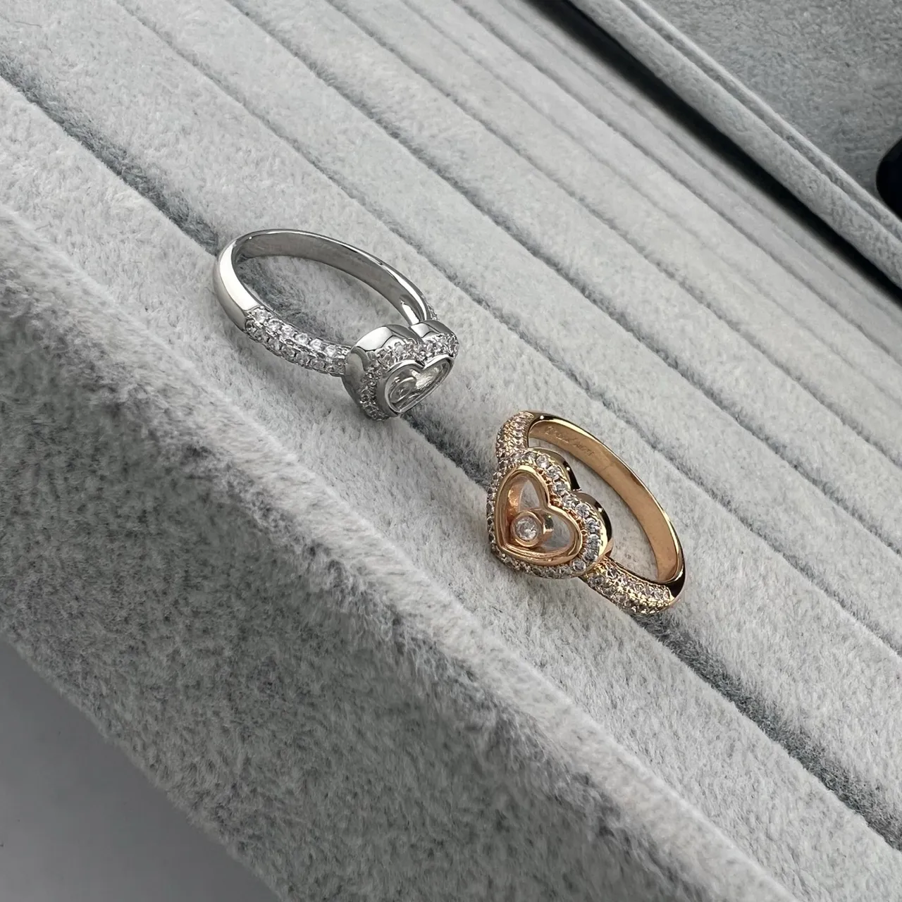 Messika Move Heart Pavé Diamond Floating Diamond Ring 7