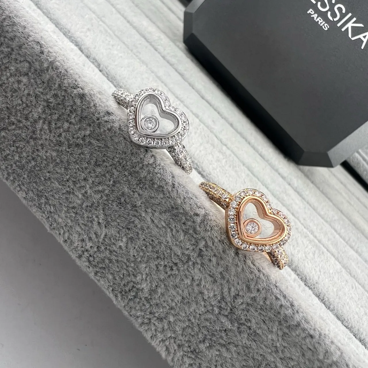 Messika Move Heart Pavé Diamond Floating Diamond Ring 8