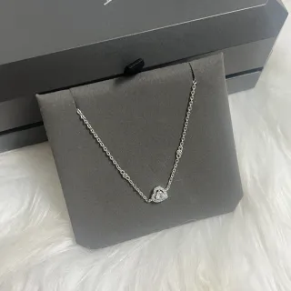 Messika collar con colgante de corazón blanco de plata pavé-set piedras