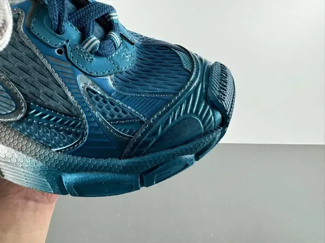 Metallic Blue Silver and Yellow Chunky Sole Lifestyle Sneaker 2