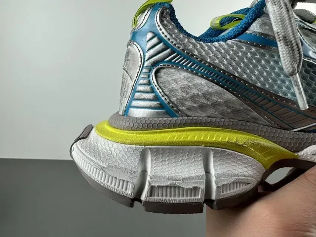 Metallic Blue Silver and Yellow Chunky Sole Lifestyle Sneaker 3