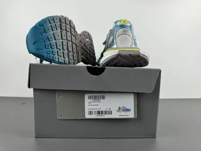Metallic Blue Silver and Yellow Chunky Sole Lifestyle Sneaker 15